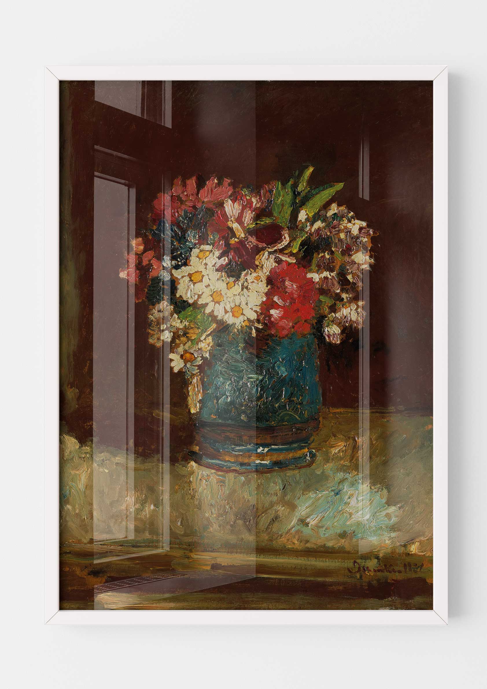 Adolphe Monticelli - Flowers in a Blue Vase