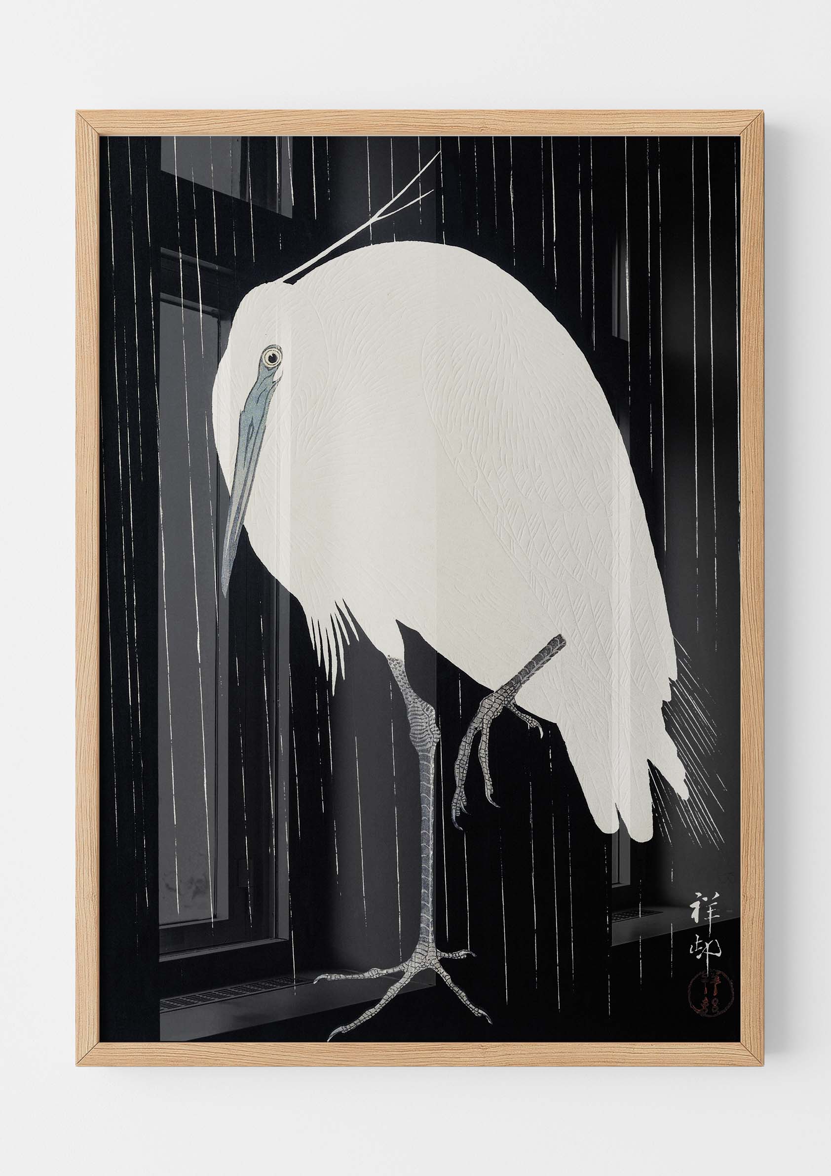 Ohara Koson - Egret in the Rain