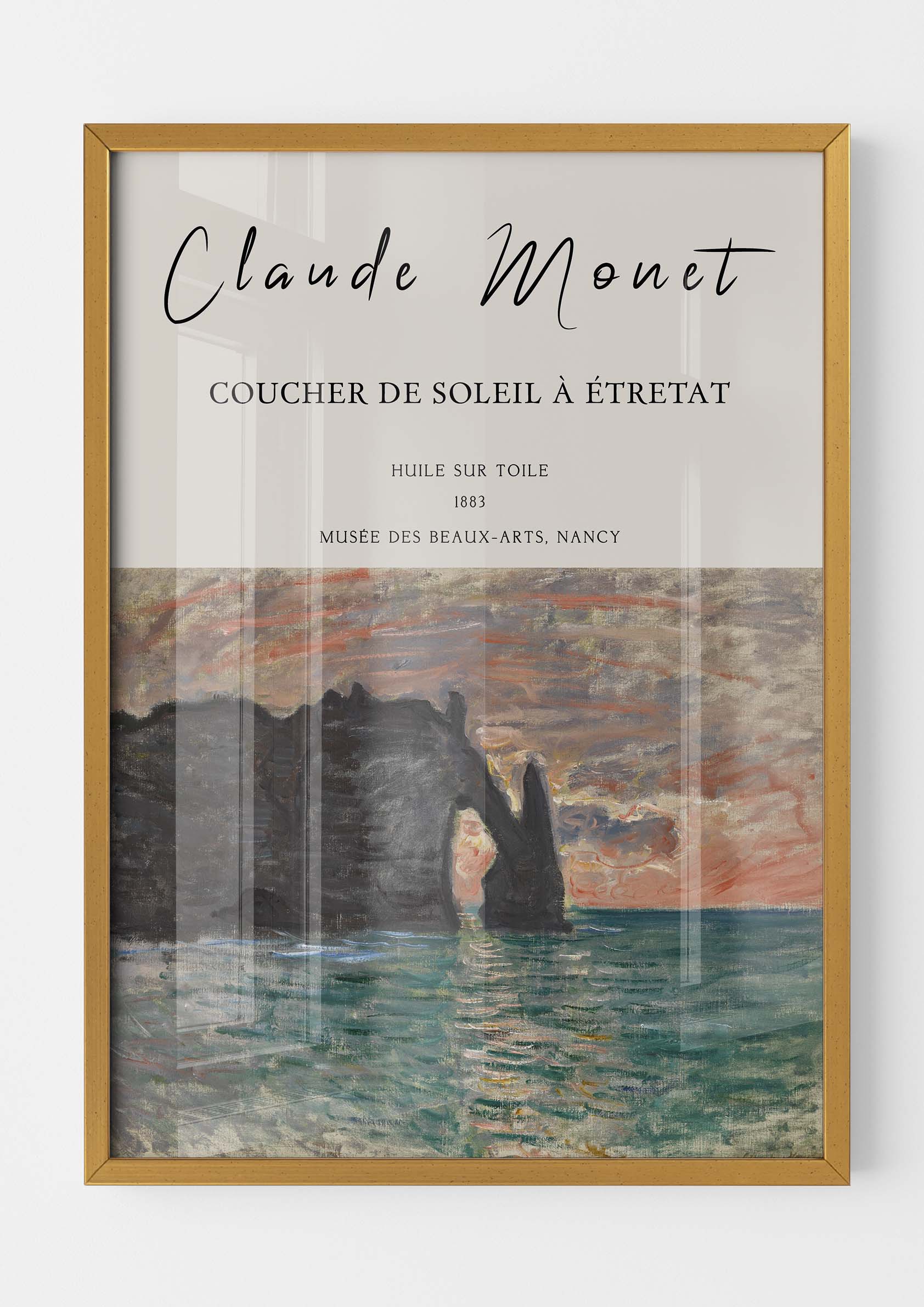 Claude Monet - Coucher de Soleil à Étretat