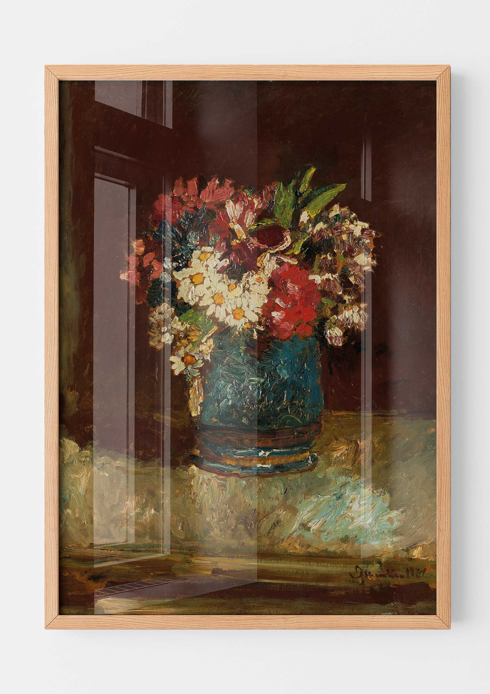Adolphe Monticelli - Flowers in a Blue Vase