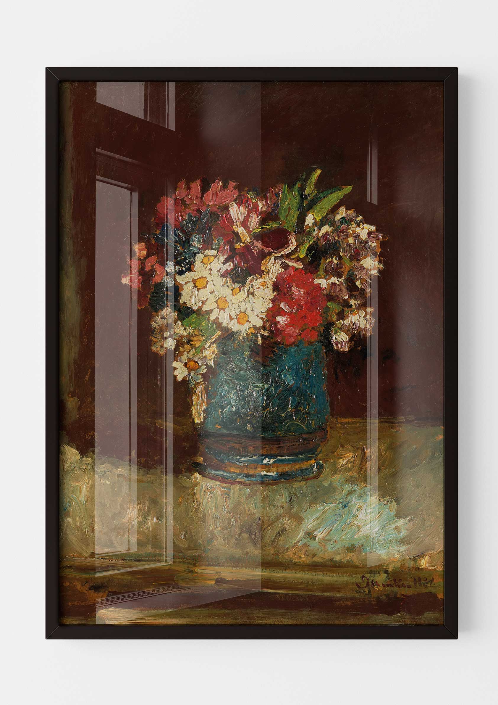 Adolphe Monticelli - Flowers in a Blue Vase