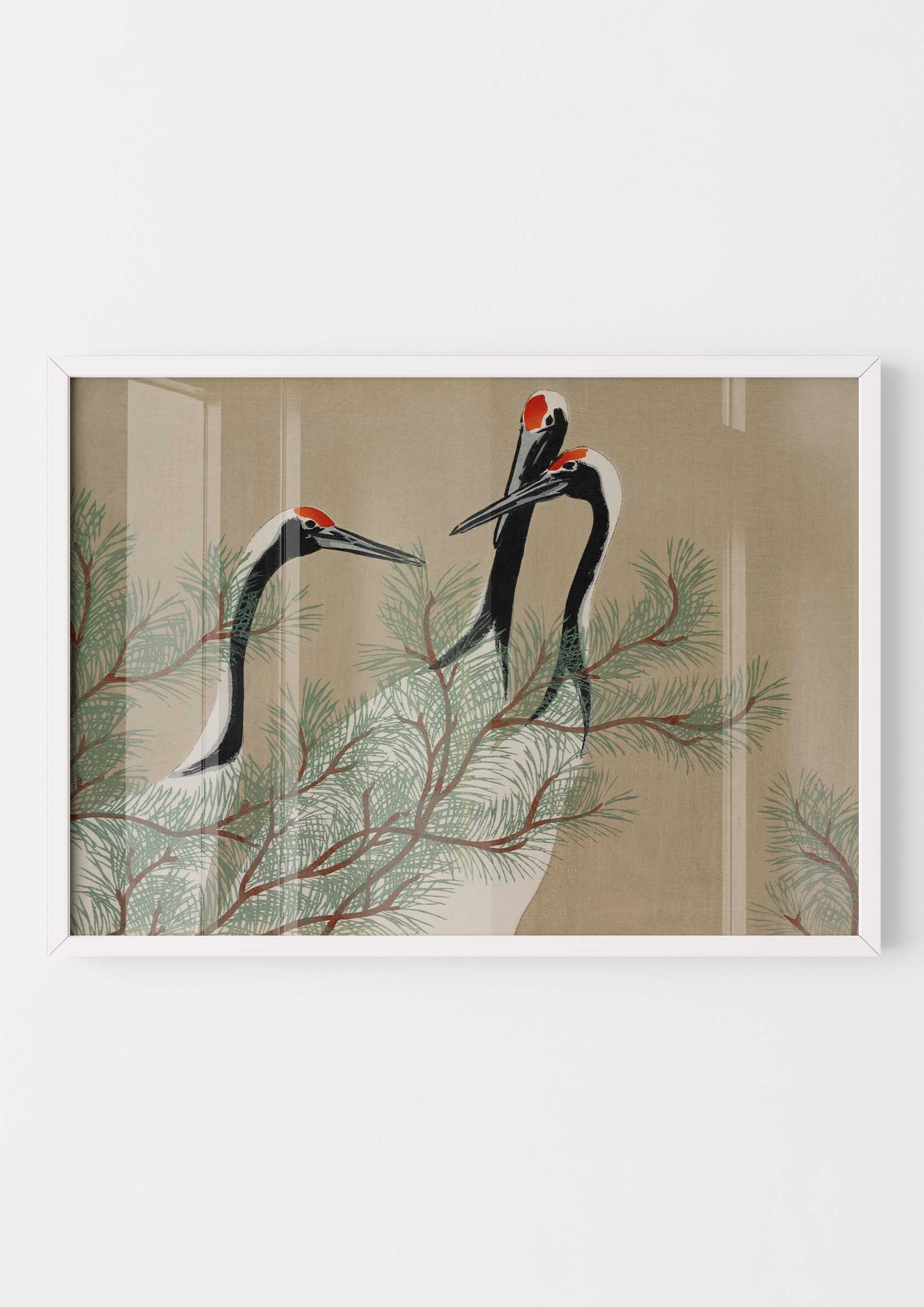 Kamisaka Sekka - Cranes from Momoyogusa