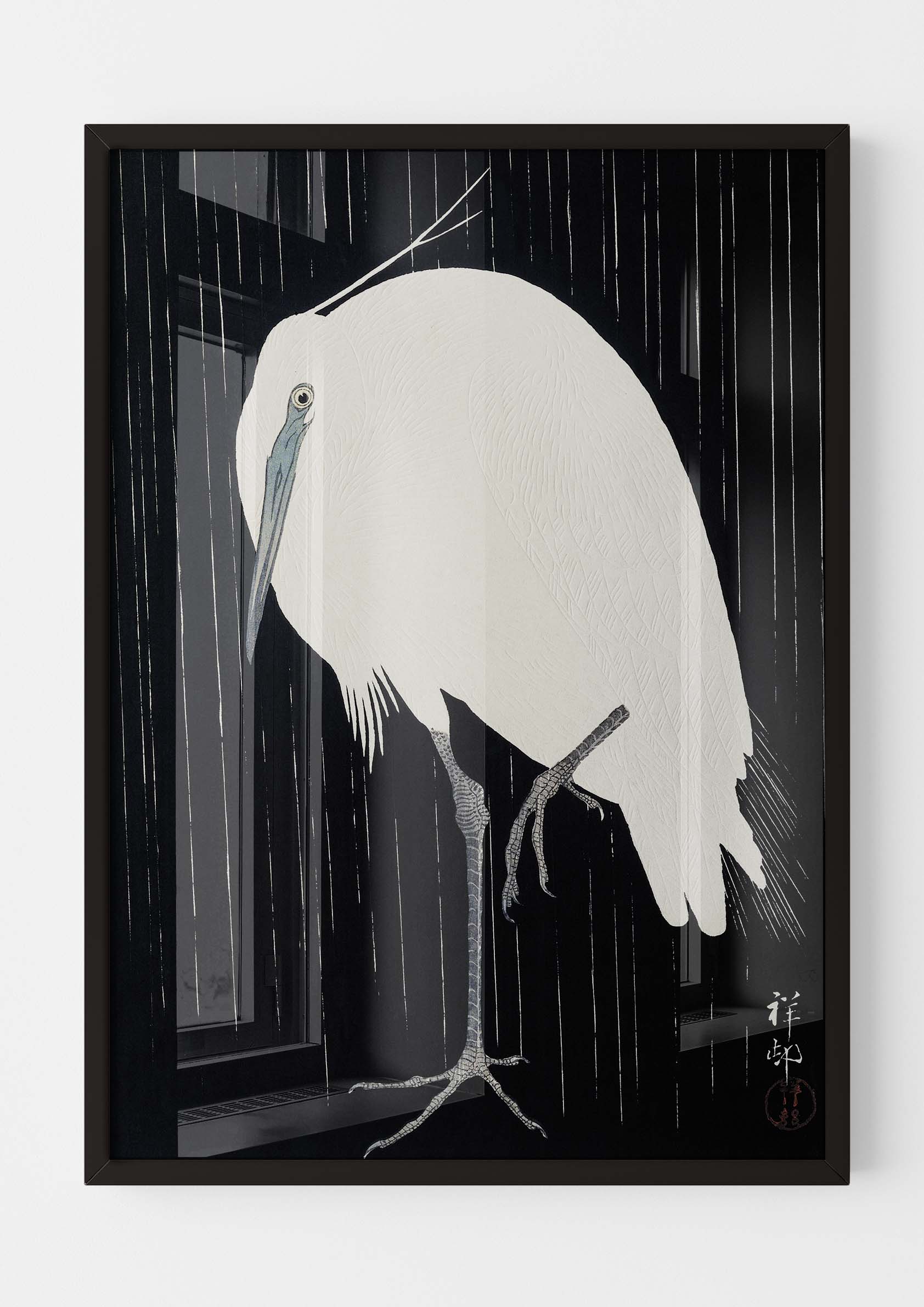 Ohara Koson - Egret in the Rain