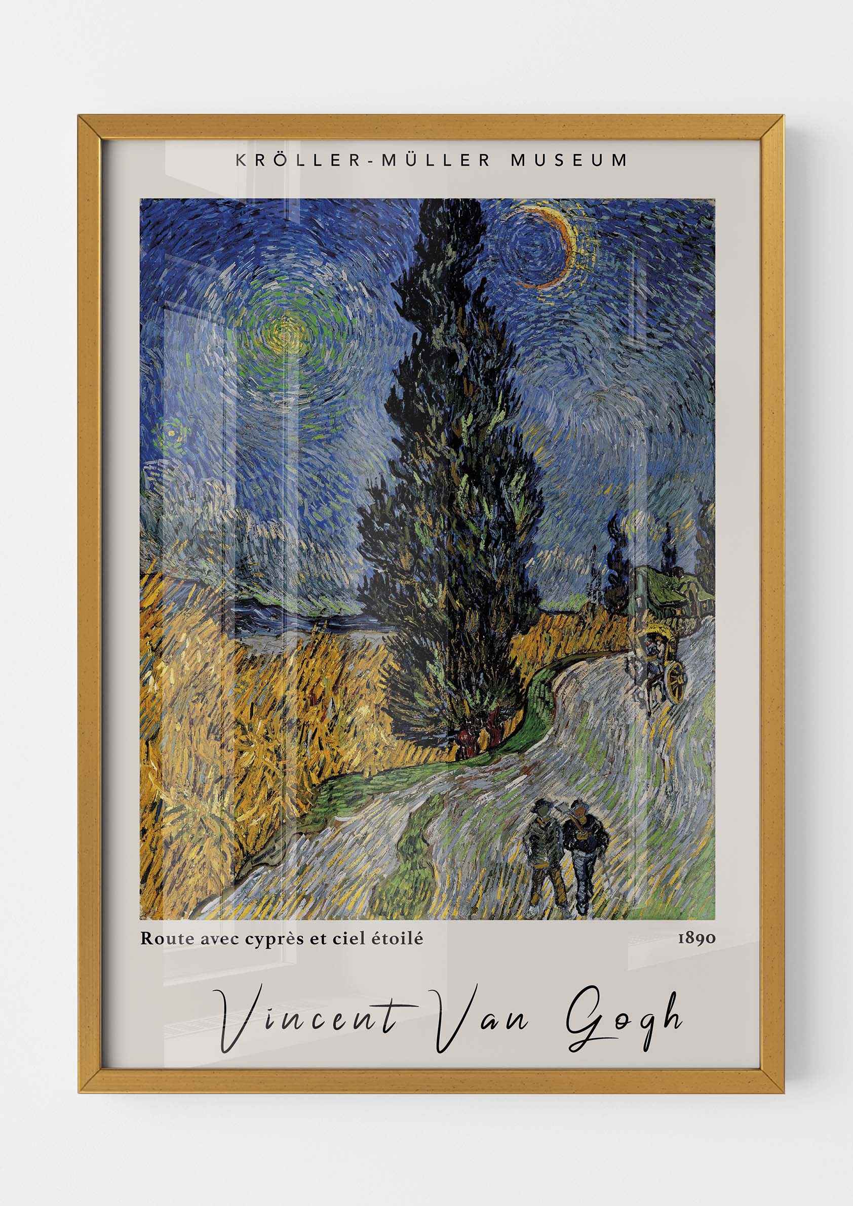 Vincent Van Gogh - Route avec Cyprès et Ciel Étoilé