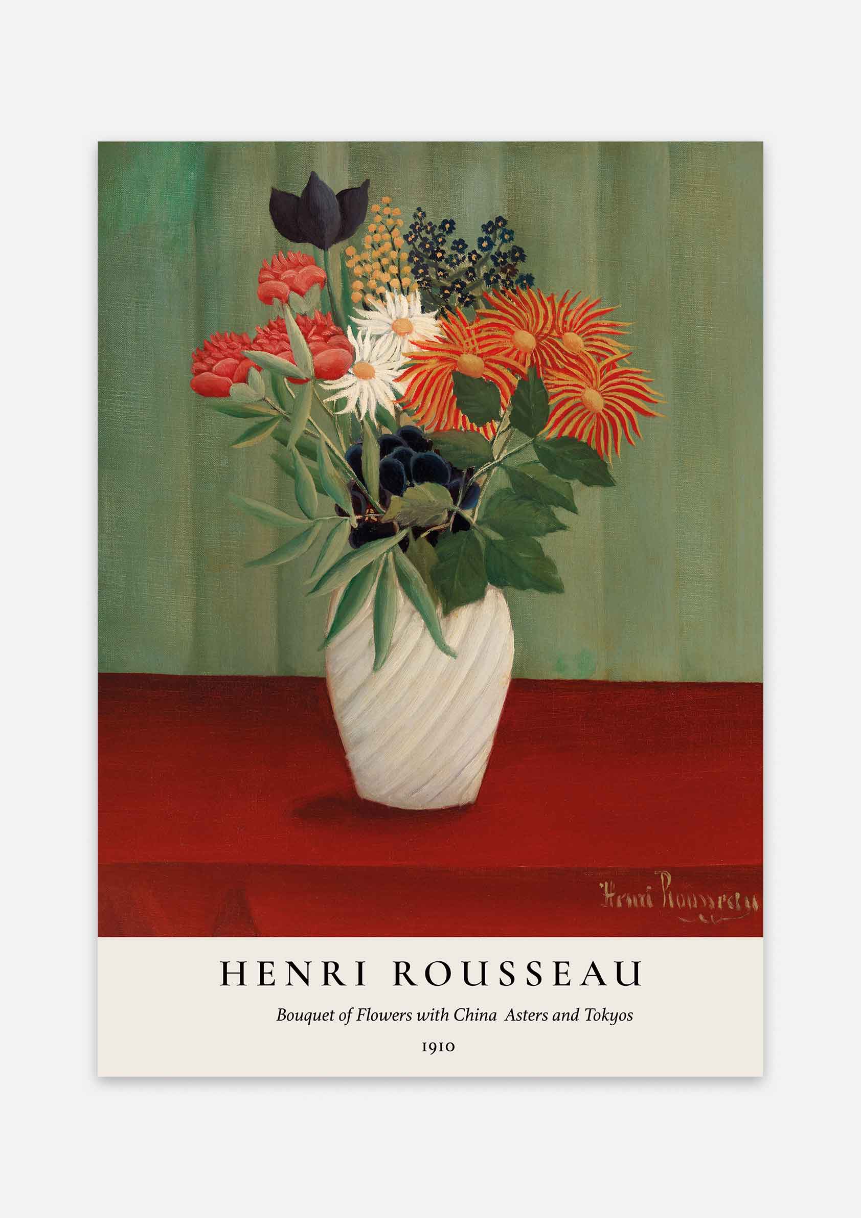Henri Rousseau - Bouquet of Flowers with China Asters and Tokyos