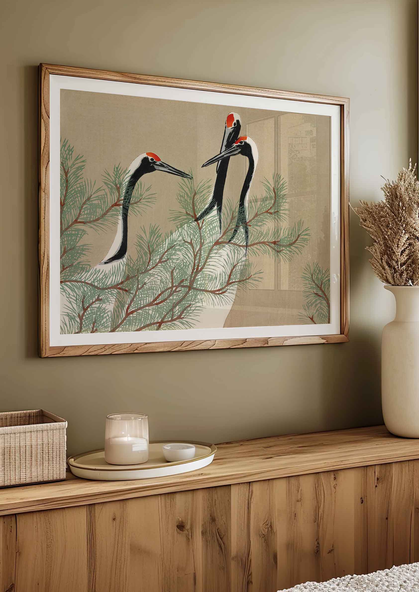 Kamisaka Sekka - Cranes from Momoyogusa