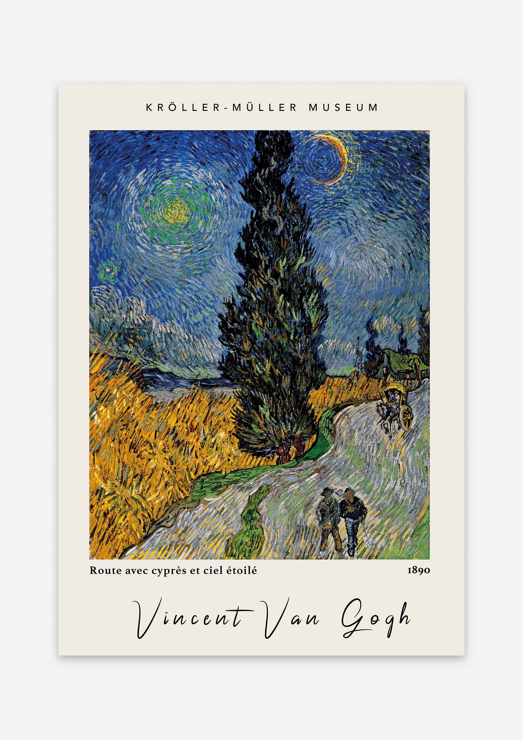 Vincent Van Gogh - Route avec Cyprès et Ciel Étoilé
