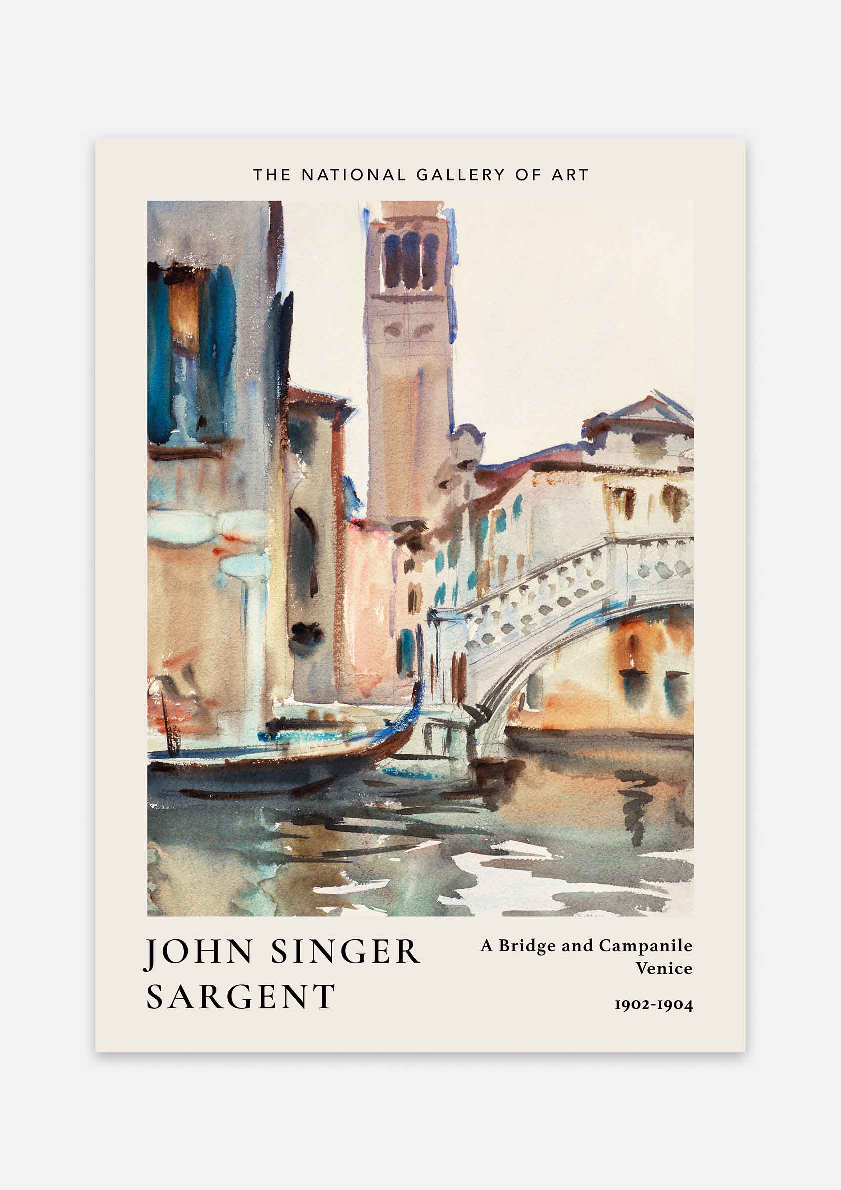 John Singer Sargent - A Bridge and Campanile, Venice