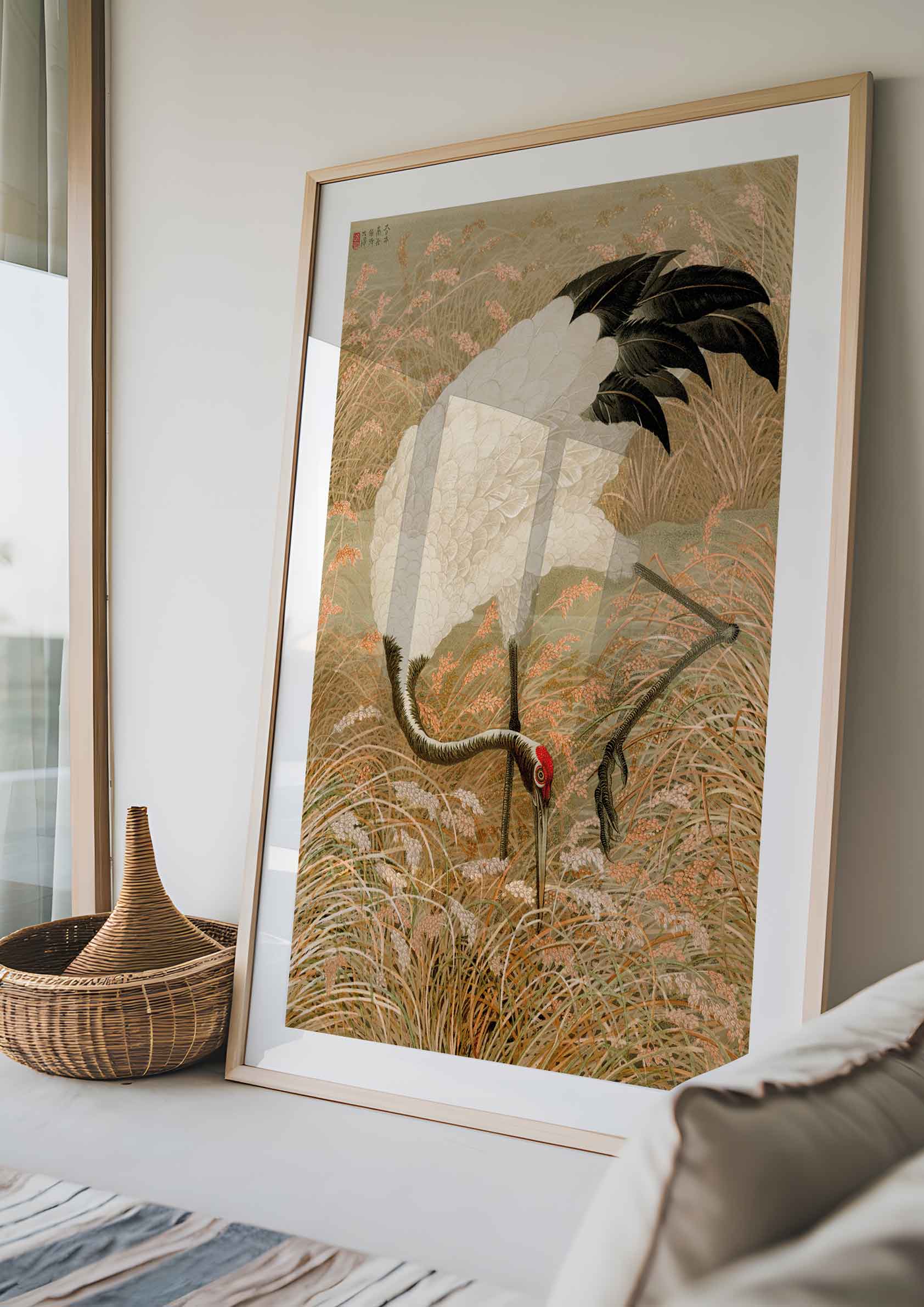 Sarus Crane in Rice Field