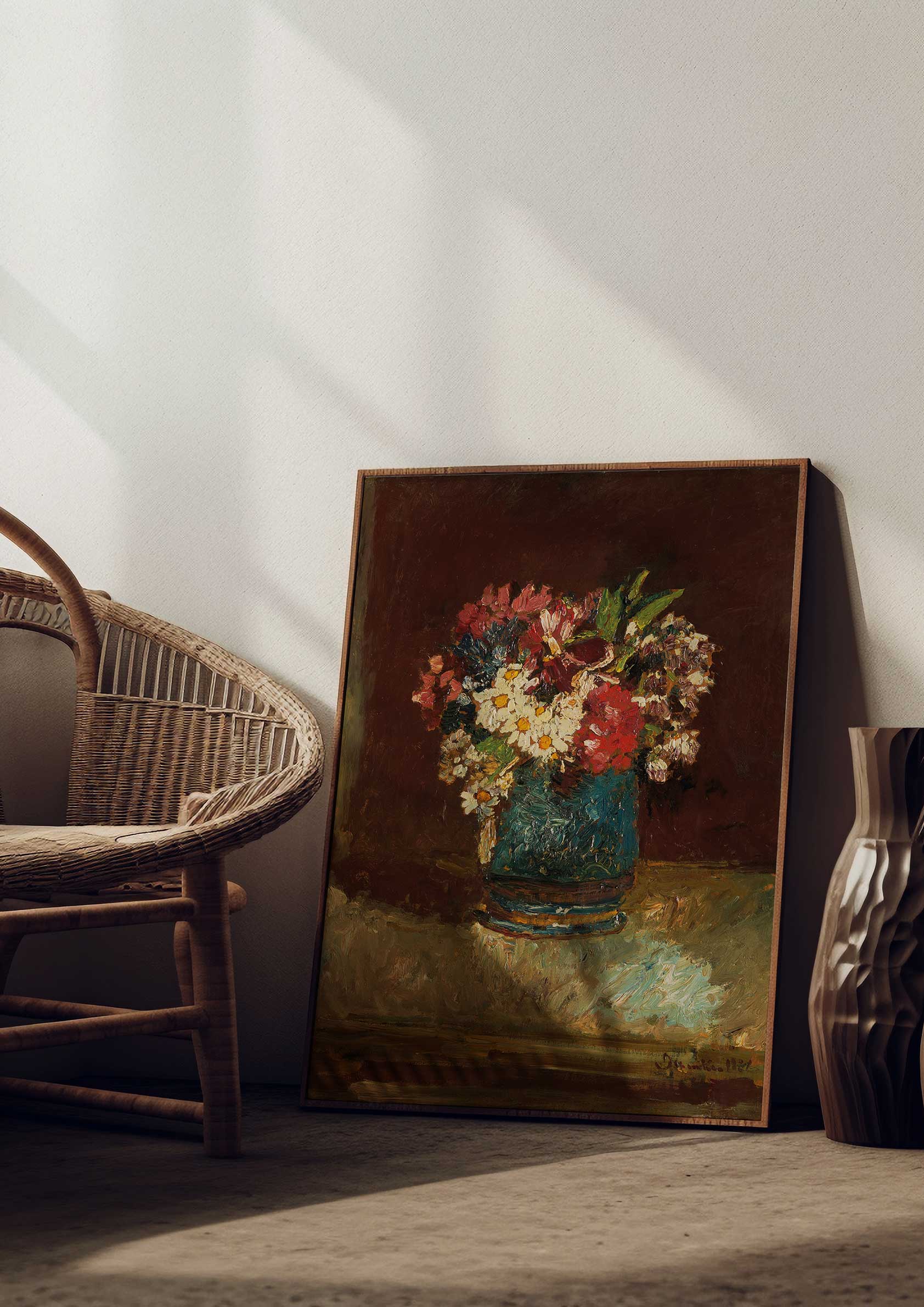 Adolphe Monticelli - Flowers in a Blue Vase